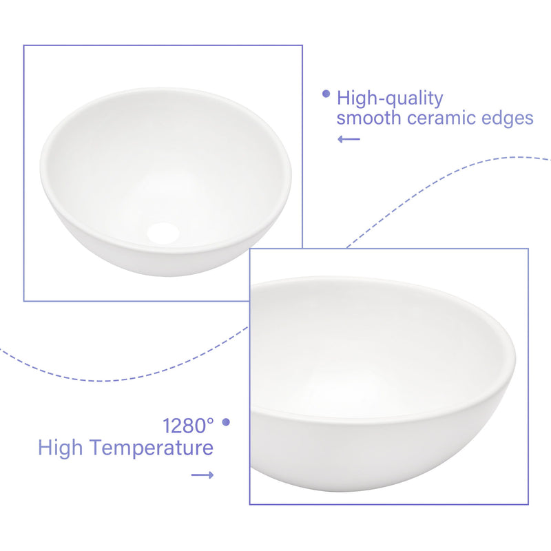 Modern Ceramic Circular Vessel Bathroom Sink