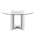 Noralie - Round Dining Table - Mirrored & Faux Diamonds