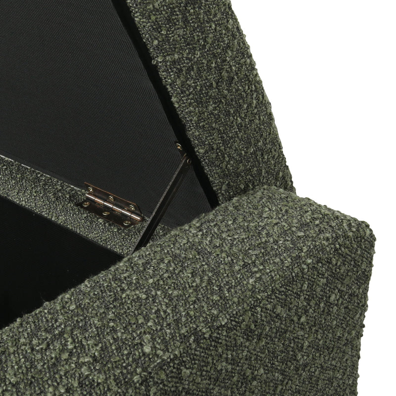 Textured Fabric Ottoman Bench With Hinged Lid