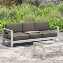 Cape Coral - Modern 3 Seater Sofa With Metal Tray
