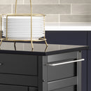 Create-A-Cart - 4 Doors Kitchen Cart - Black Granite Top