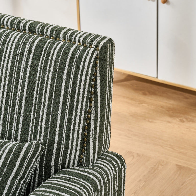 Accent Chair With Arms, Comfy Armchair For Living Room - Green