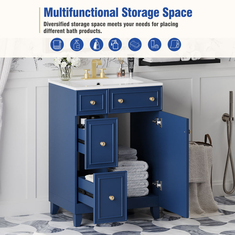 Bathroom Vanity Cabinet With Sink - Blue