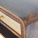 Wall Mounted Open Woven Bedside Table - Chestnut