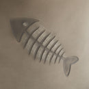 Rustic Magnesium Oxide Side Table With Fish Pattern Design - Gray