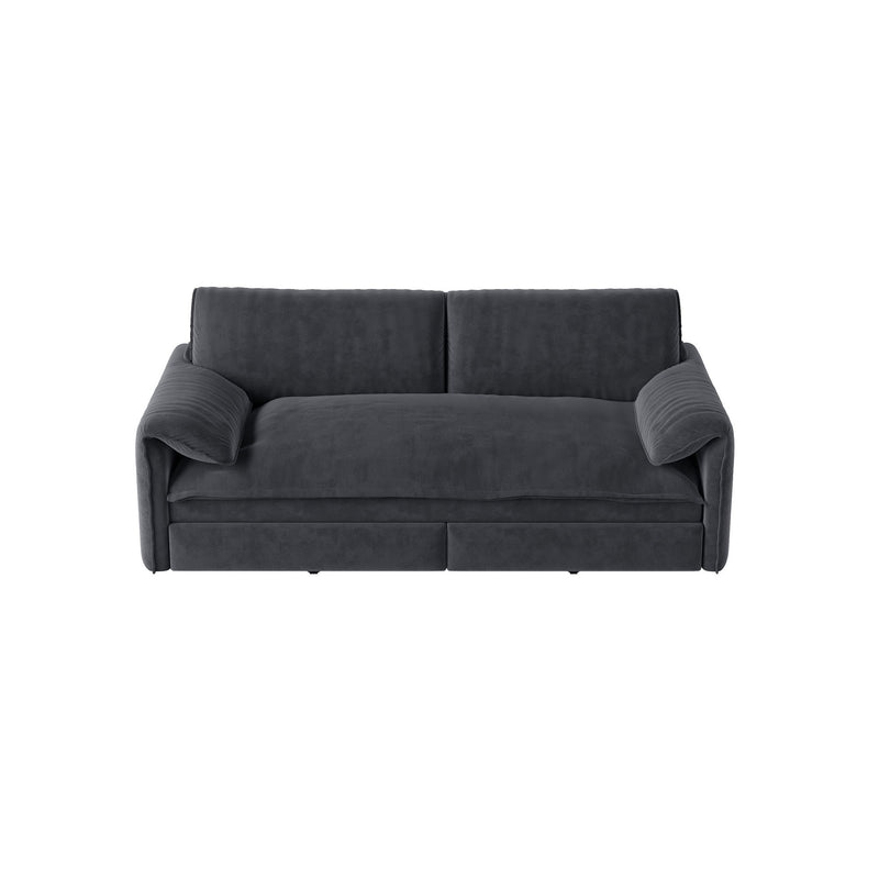 Pull Out 3 In 1 Convertible Sleeper Sofa With Side Storage, Multi Functional