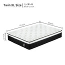 12" Hybrid Mattress With Individual Pocket Spring, Comortable Memory Foam
