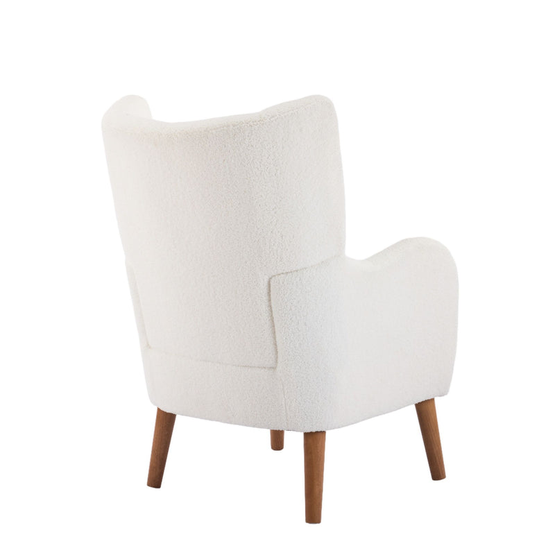 Accent Chair With Birch Wood Legs - White