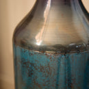 Modern Droplet Shaped Floor Vase Set, Glazed Metal Decorative Vases 3 Piece Home Decor - Aqua Blue