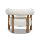 Fuji - Mid Century Modern Barrel Accent Arm Chair - Ivory White