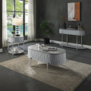 Yukino - Sofa Table - Gray High Gloss & Chrome