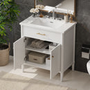Bathroom Vanity With Sink, Soft Close Doors And Adjustable Shelf