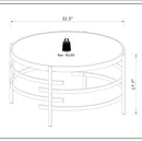Round Table With Sintered Stone Top And Sturdy Metal Frame