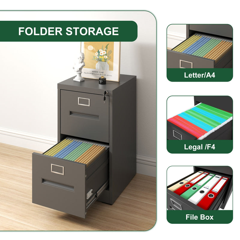 Premium Drawer File Cabinet With Lock, Metal Vertical Design, A4 Legal / Letter Size