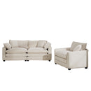 Elegant Corduroy Oversized Sectional Sofa Set With Deep Seats And Flexible Layout