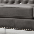 Modern Sofa Jeweled Buttons Tufted Square Arm Couch, 2 Pillows Included