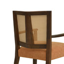 Mid Century Modern Arm Dining Chair Set With Rattan Backrest