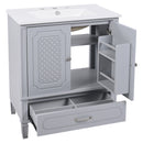 Vintage Style Bathroom Vanity With Sink, Multi Functional Storage, Soft-Closing Door