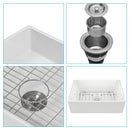 Sink 30" Apron Front Reversible Single Bowl Kitchen Sink With Grid, Strainer - White