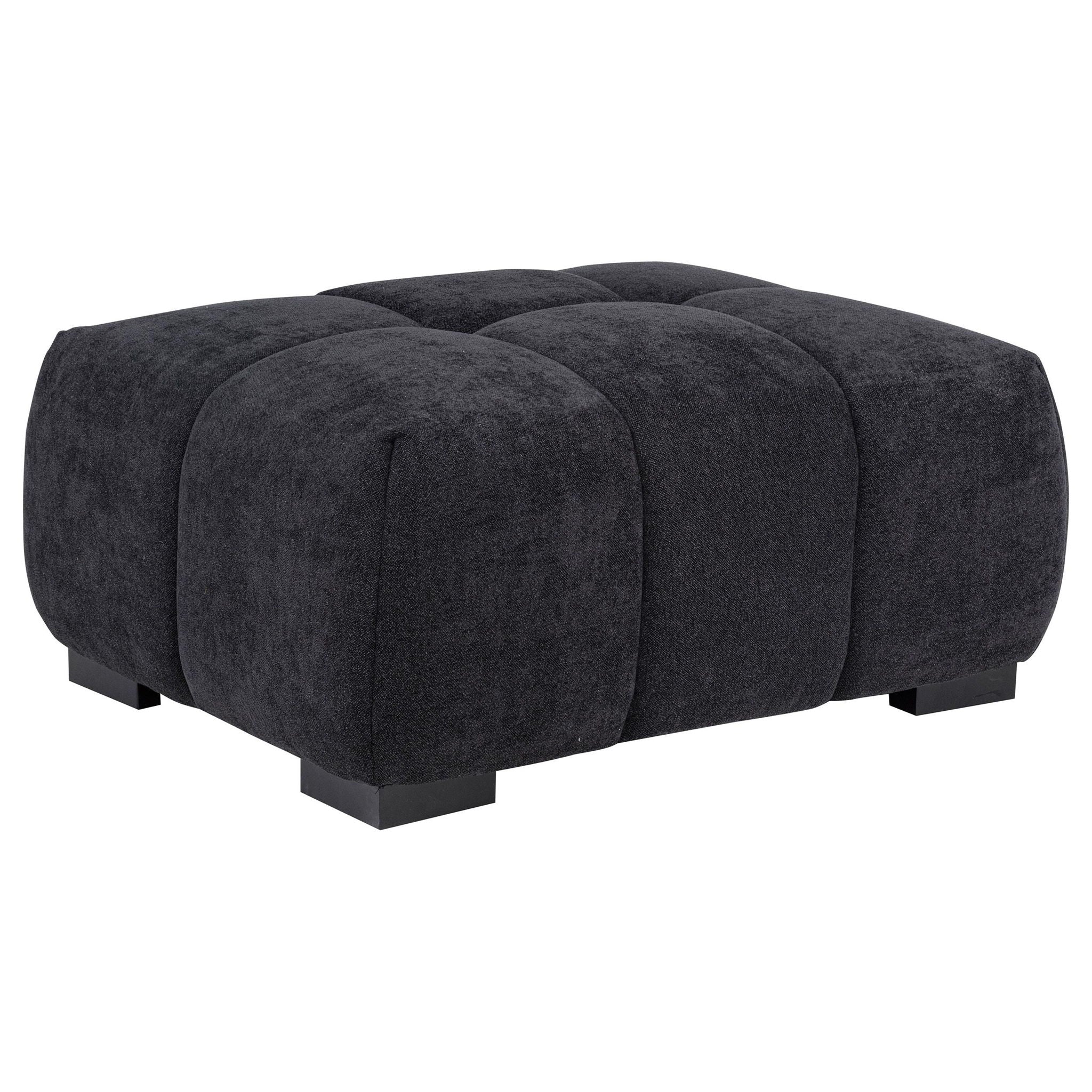 Octavia Upholstered Rectangular Ottoman Black