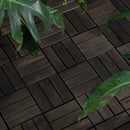 Acacia Wood Interlocking Deck Tiles Checker Pattern For Outdoor Flooring