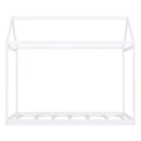 Twin Size Wooden House Bed, White