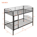 Twin Over Twin Bunk Bed, Divided Into Two Beds - Black