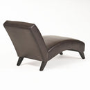 Upholstered Leather Chaise Lounge With Curved Design - Brown