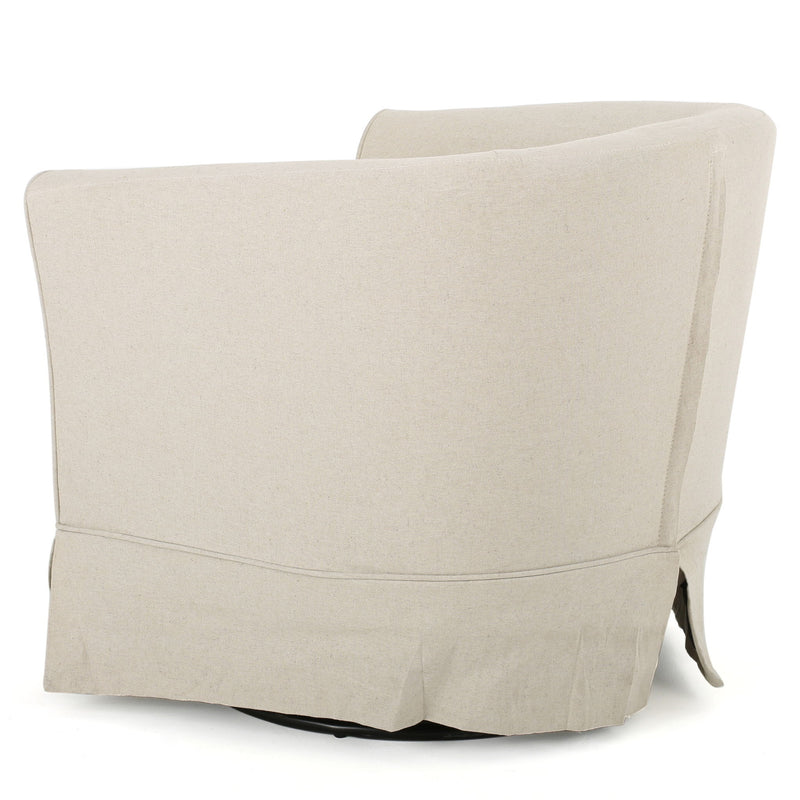 Glitter - Upholstered Swivel Chair With Loose Cover And Curved Back
