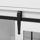 Modern Style 2 In 1 Pet Friendly Dog Crate Kitchen Island End Table Metal Pine - Natural / White