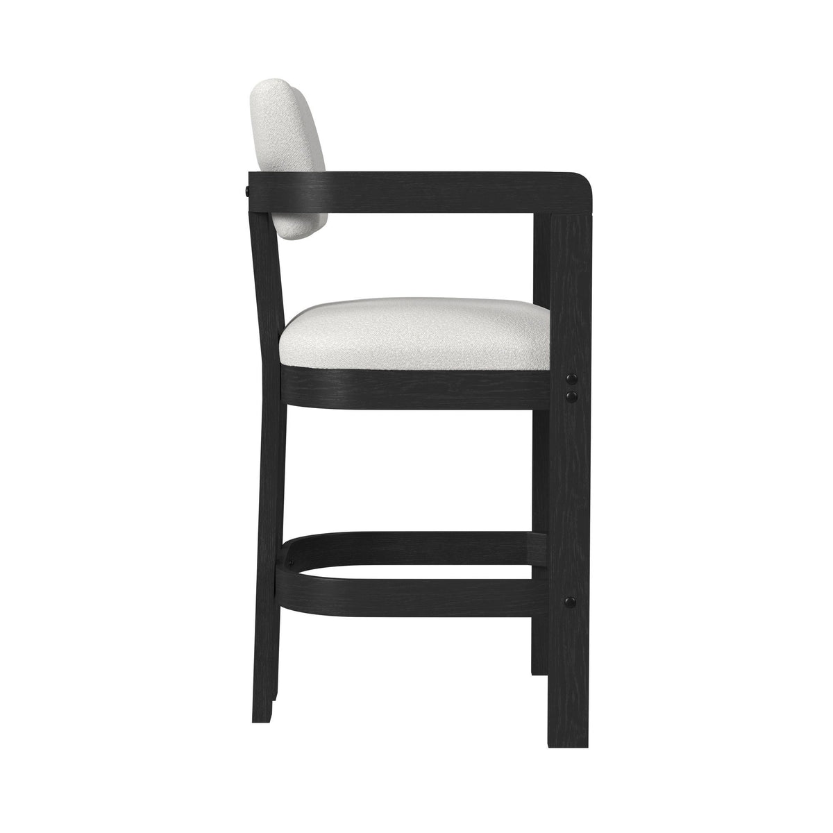 Portland Arm Barstool (Set of 2) in Black / White by Elements International, view 4