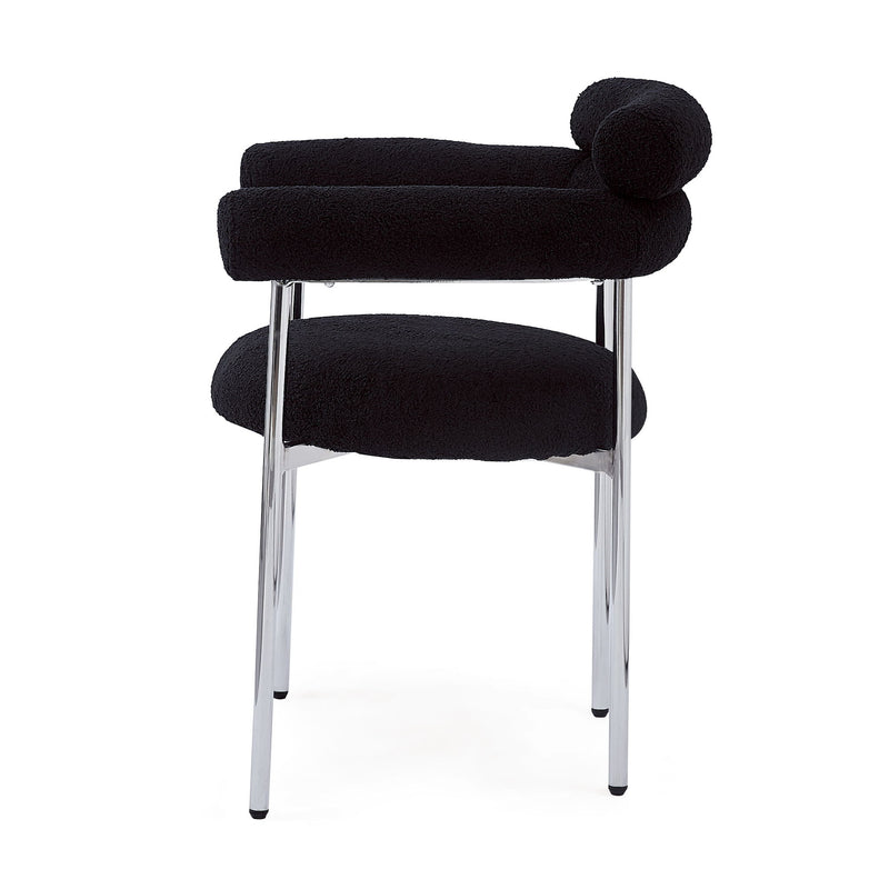 Contemporary Upholstered Armchair Dining Chairs With Metal Legs (Set of 2)
