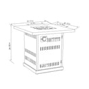 28" Propane Gas Fire Pit Table, 50000 Btu Square Steel Fire Pit For Outside Patio Deck Garden Courtyard - Brown