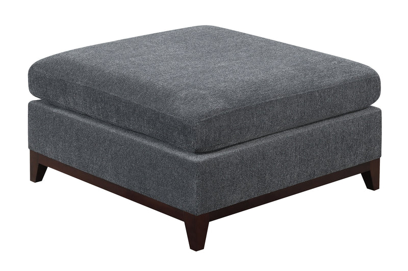 Ash Grey Chenille Fabric Modular Sofa Set 6pc Set Living Room Furniture Couch Sofa Loveseat 4x Corner Wedge 1x Armless Chair and 1x Ottoman Tufted Back