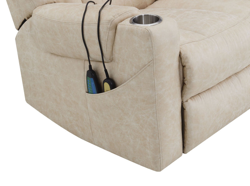 Nairi - Leather Aire Power Motion Recliner With Lift Heating Massage Function - Ivory