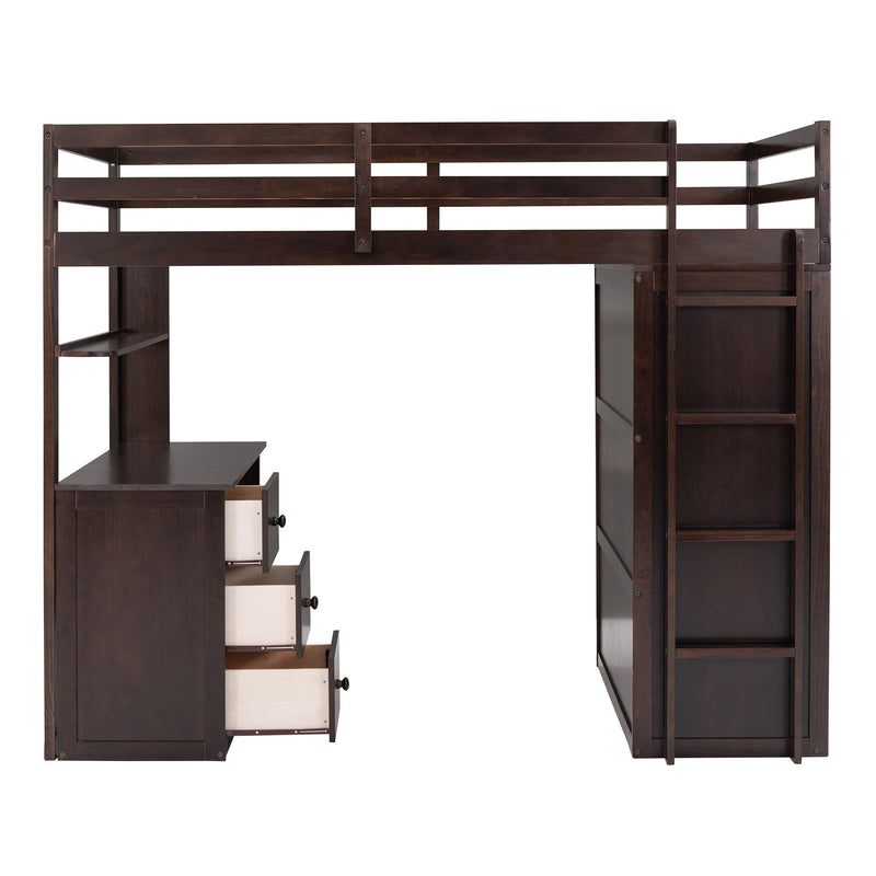 Loft Bed With Drawers, Desk, And Wardrobe