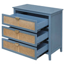 3 Drawer Cabinet, Natural Rattan, American Furniture