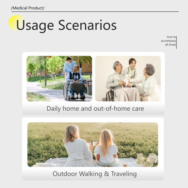 Lightweight Foldable Transport Wheelchair For Adults,Square Tube Design