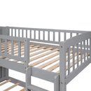 Twin Over Twin Bunk Stairway Bed With 2 Drawers And Slide - Gray