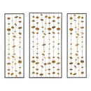 Metal Decorative Wall Art With Frame, Wall Decor For Living Room (Set of 3) - Gold
