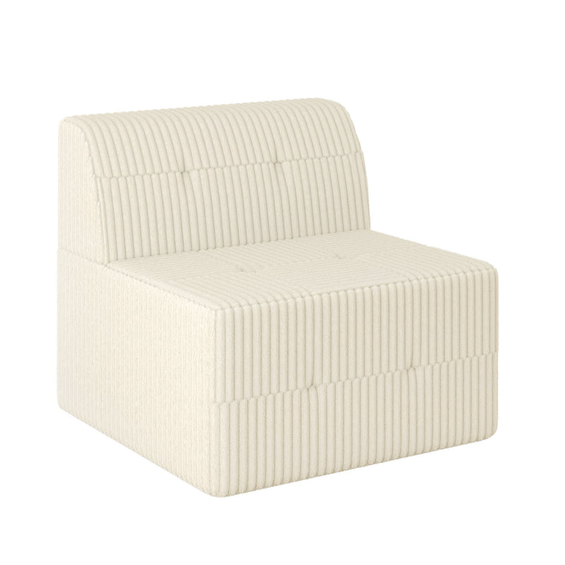 Modern Minimalist L Shape Modular Sectional Sofa, Sleeper Corduroy Couch