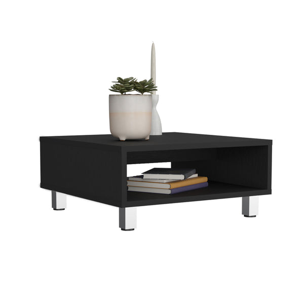 Coffee Table 1 Shelf, 4 Legs - Black