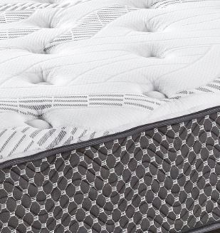 10" Queen Quilted Hybrid Mattress, Medium Firm - Black / White