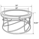 Elise - Round Mirror Top Coffee Table Set