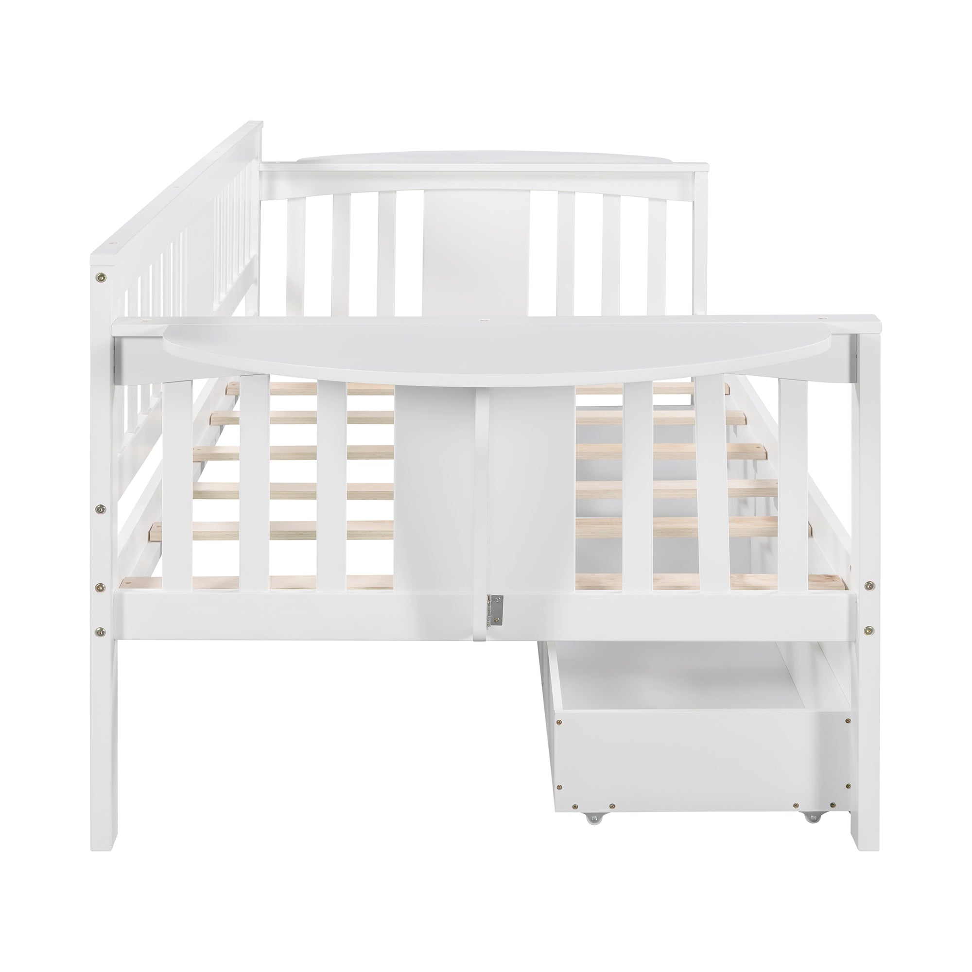 Twin size Daybed with Two Drawers, Wood Slat Support, White - Atlantic Fine Furniture Melbourne FL