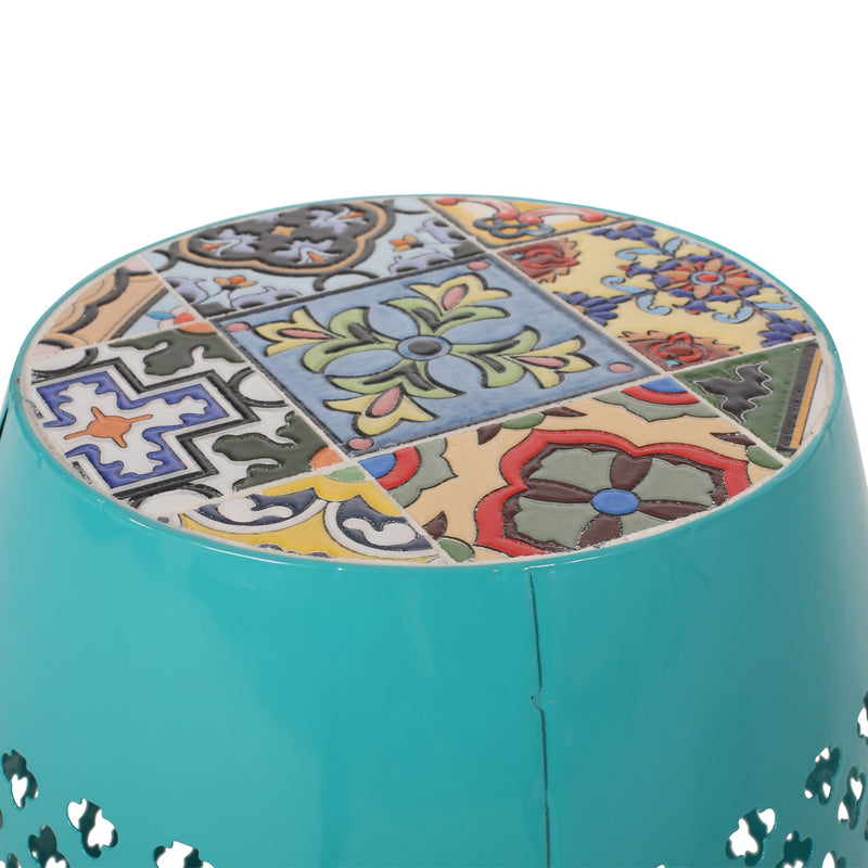 Roswell - Outdoor Side Table With Mosaic Tile Top