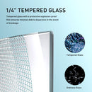 Frameless Soft-Closing Shower Door, 1/4" (6 Mm) Tempered Glass Single Sliding With Explosion Proof Coating