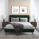 Dillon - Mid-Century Modern Velvet Platform Bed