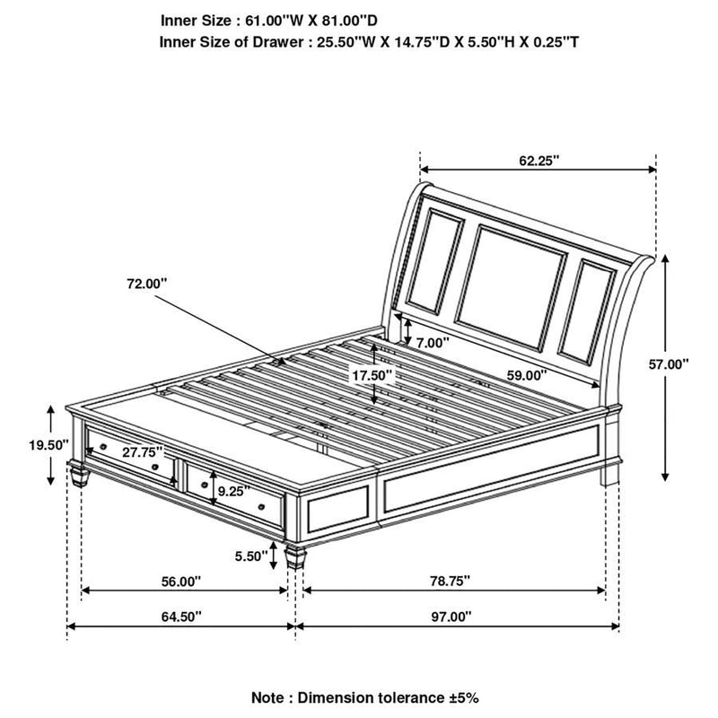 Sandy Beach - Storage Sleigh Bed - Atlantic Fine Furniture Inc