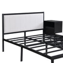 Platform Bed With 2 Tier Storage Shelves, Storage Cabinet
